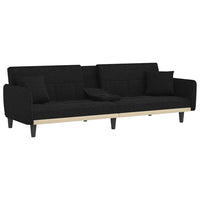 Divano Letto con Portabicchieri in Tessuto Nero 351871
