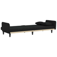 Divano Letto con Portabicchieri in Tessuto Nero 351871