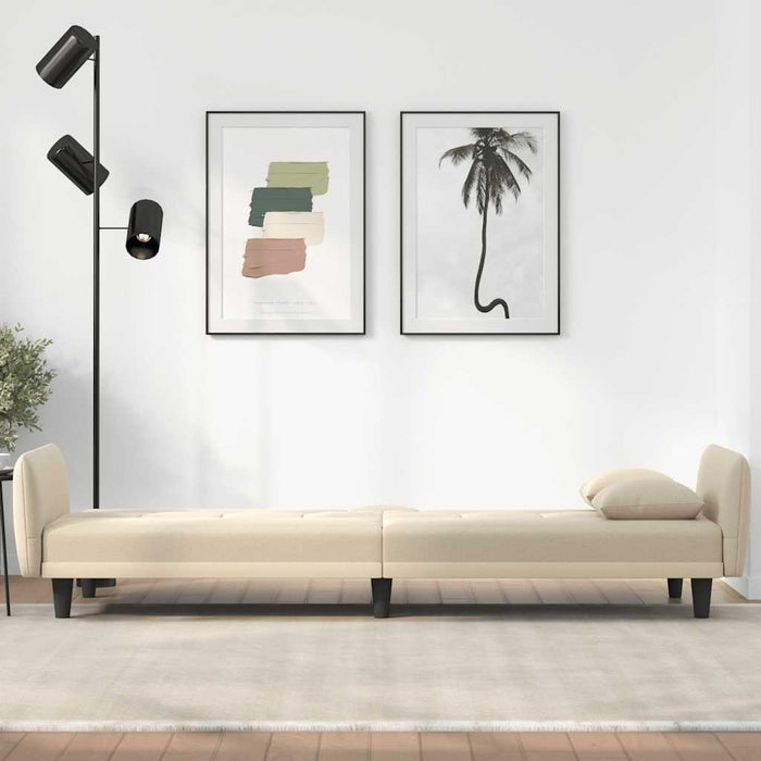 Divano Letto con Portabicchieri in Tessuto Cremacod mxl 95592