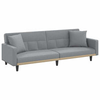 Divano Letto con Cuscini Grigio Chiaro in Tessuto 351875