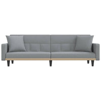 Divano Letto con Cuscini Grigio Chiaro in Tessuto 351875