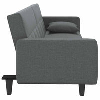 Divano Letto con Cuscini Grigio Scuro in Tessuto 351876