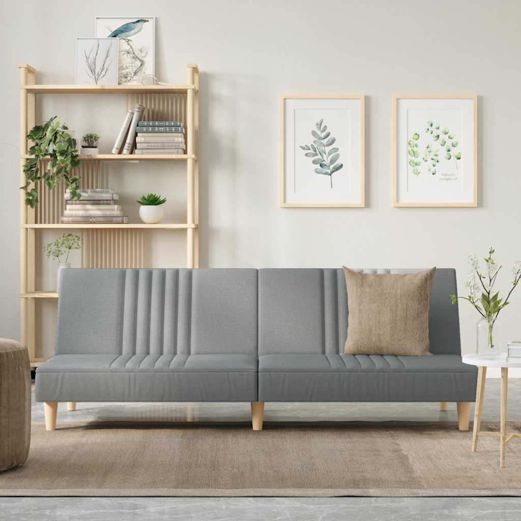 Divano Letto Grigio Chiaro in Tessuto 351881