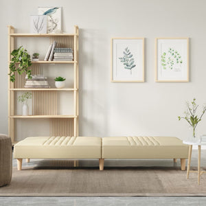 Divano Letto Crema in Tessuto 351884