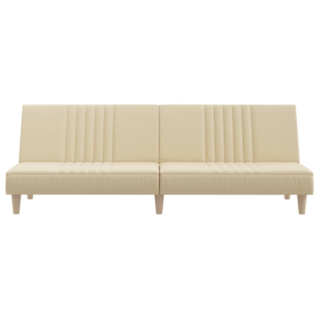 Divano Letto Crema in Tessuto 351884
