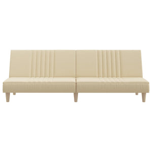 Divano Letto Crema in Tessuto 351884