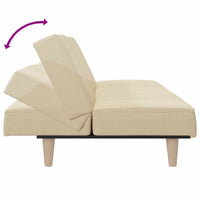 Divano Letto Crema in Tessuto 351884