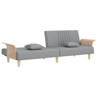 Divano Letto con Braccioli-Sofa Letto-Daybed Grigio Chiaro in Tessuto