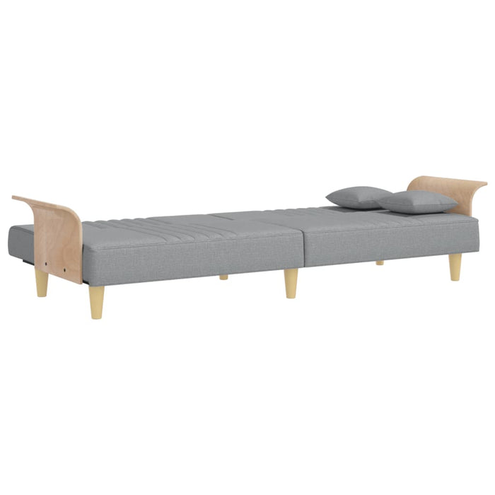 Divano Letto con Braccioli-Sofa Letto-Daybed Grigio Chiaro in Tessuto