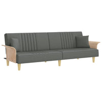 Divano Letto con Braccioli-Sofa Letto-Daybed Grigio Scuro in Tessuto 806609