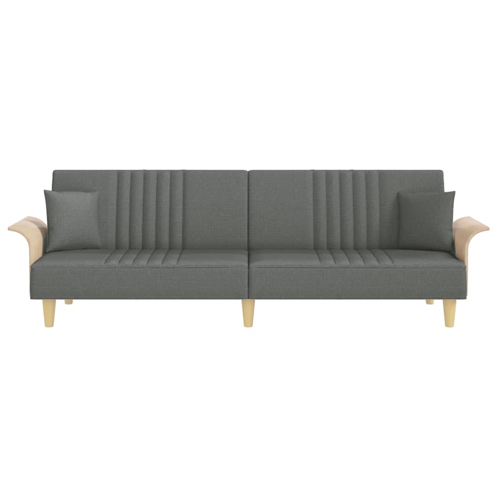 Divano Letto con Braccioli Grigio Scuro in Tessuto 351888