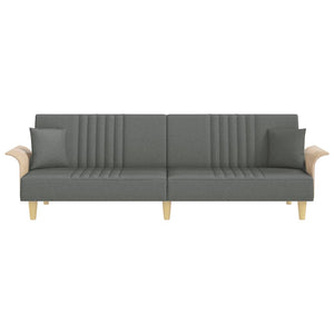 Divano Letto con Braccioli Grigio Scuro in Tessuto 351888