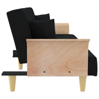 Divano Letto con Braccioli Nero in Tessuto 351889