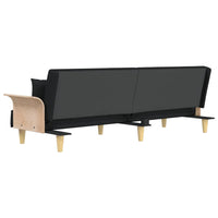 Divano Letto con Braccioli Nero in Tessuto 351889