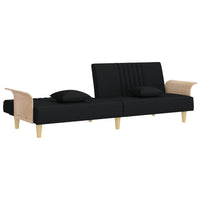 Divano Letto con Braccioli Nero in Tessuto 351889