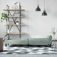 Divano Letto con Braccioli Grigio Chiaro in Vellutocod mxl 119537