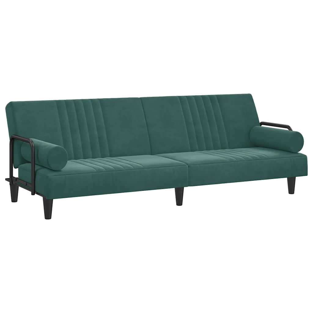 Divano Letto con Braccioli Verde Scuro in Vellutocod mxl 132729