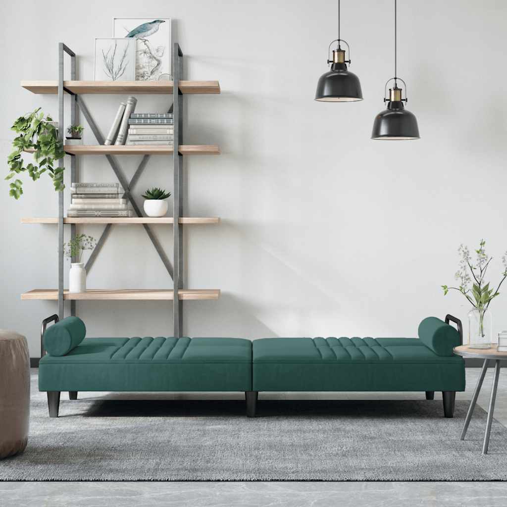 Divano Letto con Braccioli Verde Scuro in Vellutocod mxl 132729