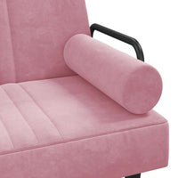Divano Letto con Braccioli Rosa in Velluto 351897