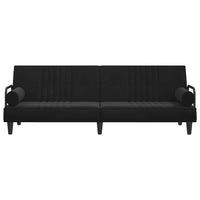 Divano Letto con Braccioli Nero in Velluto 351898