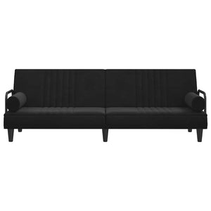 Divano Letto con Braccioli Nero in Velluto 351898