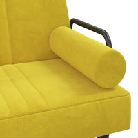 Divano Letto con Braccioli Giallo in Velluto 351899