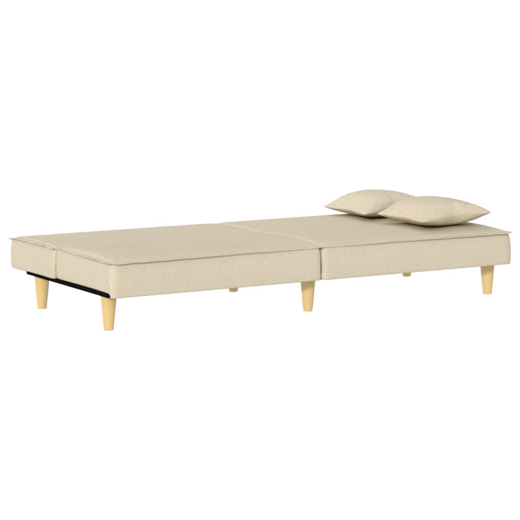 Divano Letto Crema in Tessuto 351903