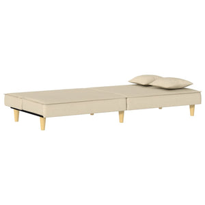 Divano Letto Crema in Tessuto 351903