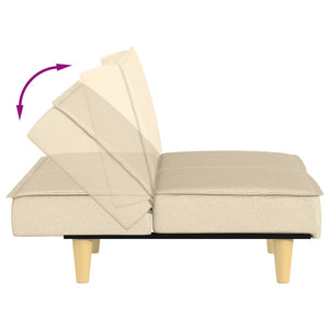 Divano Letto Crema in Tessuto 351903