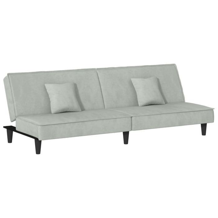 Divano letto 200 x 89 x 70 cm velluto grigio chiaro 02_0019834