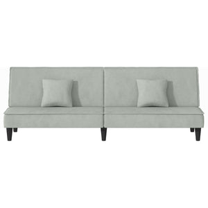 Divano letto 200 x 89 x 70 cm velluto grigio chiaro 02_0019834