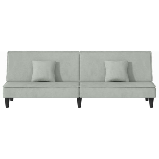 Divano letto 200 x 89 x 70 cm velluto grigio chiaro 02_0019834