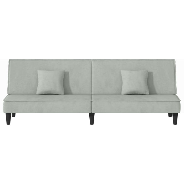 Divano letto 200 x 89 x 70 cm velluto grigio chiaro 02_0019834