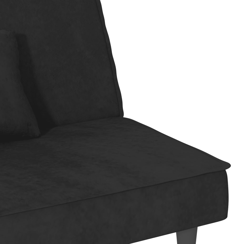 Divano letto 200 x 89 x 70 cm velluto nero 02_0019833