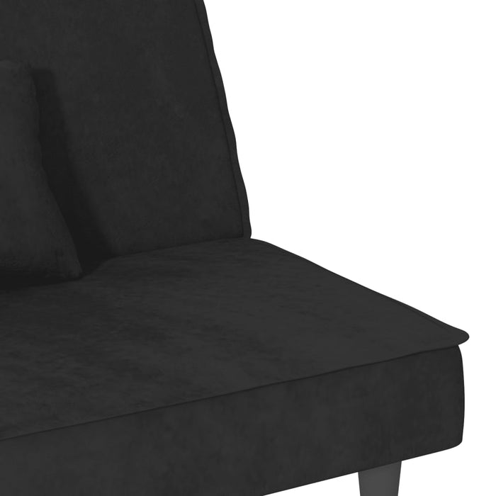 Divano letto 200 x 89 x 70 cm velluto nero 02_0019833