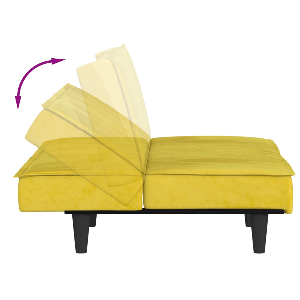 Divano Letto Giallo in Velluto 351912
