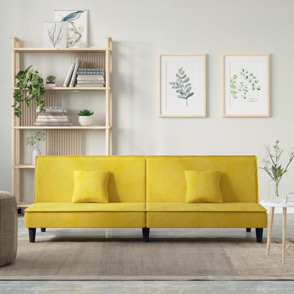 Divano Letto Giallo in Velluto 351912