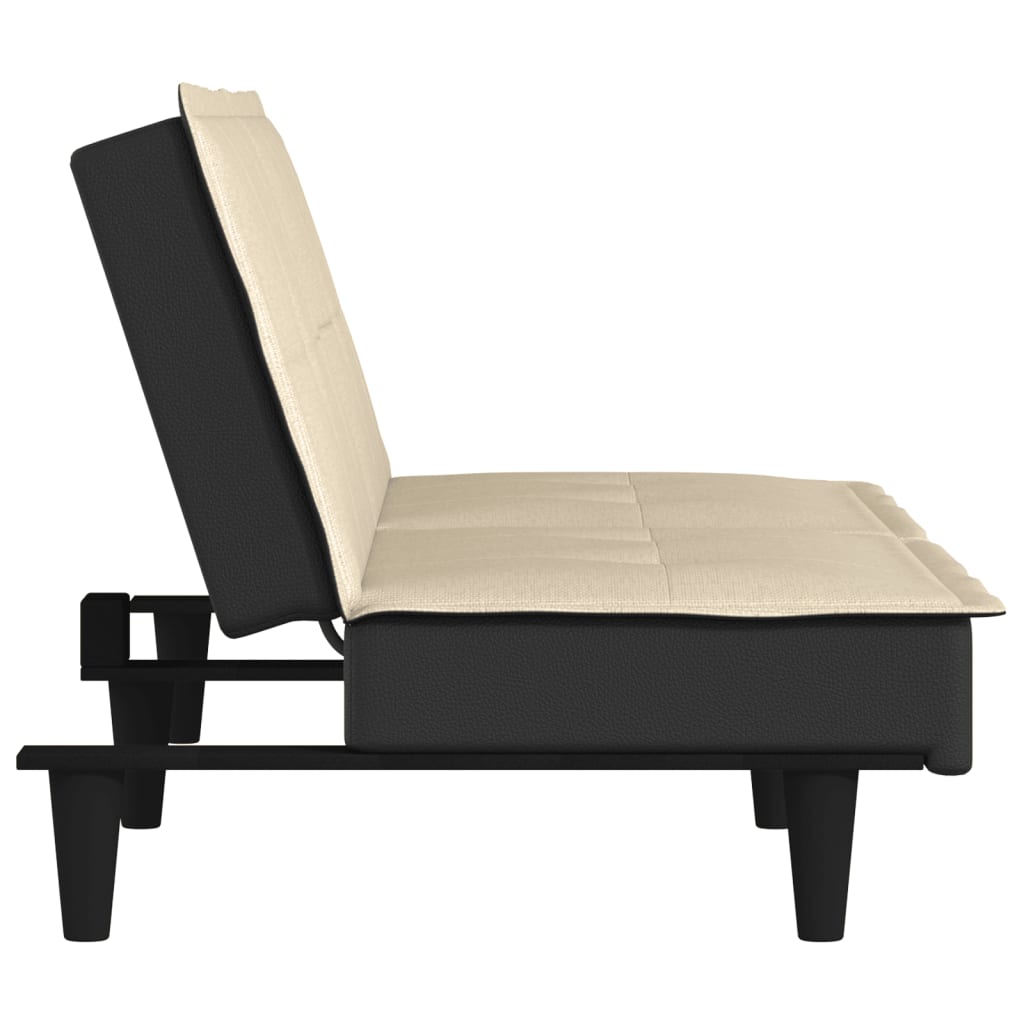 vidaXL Divano Letto Crema in Tessuto