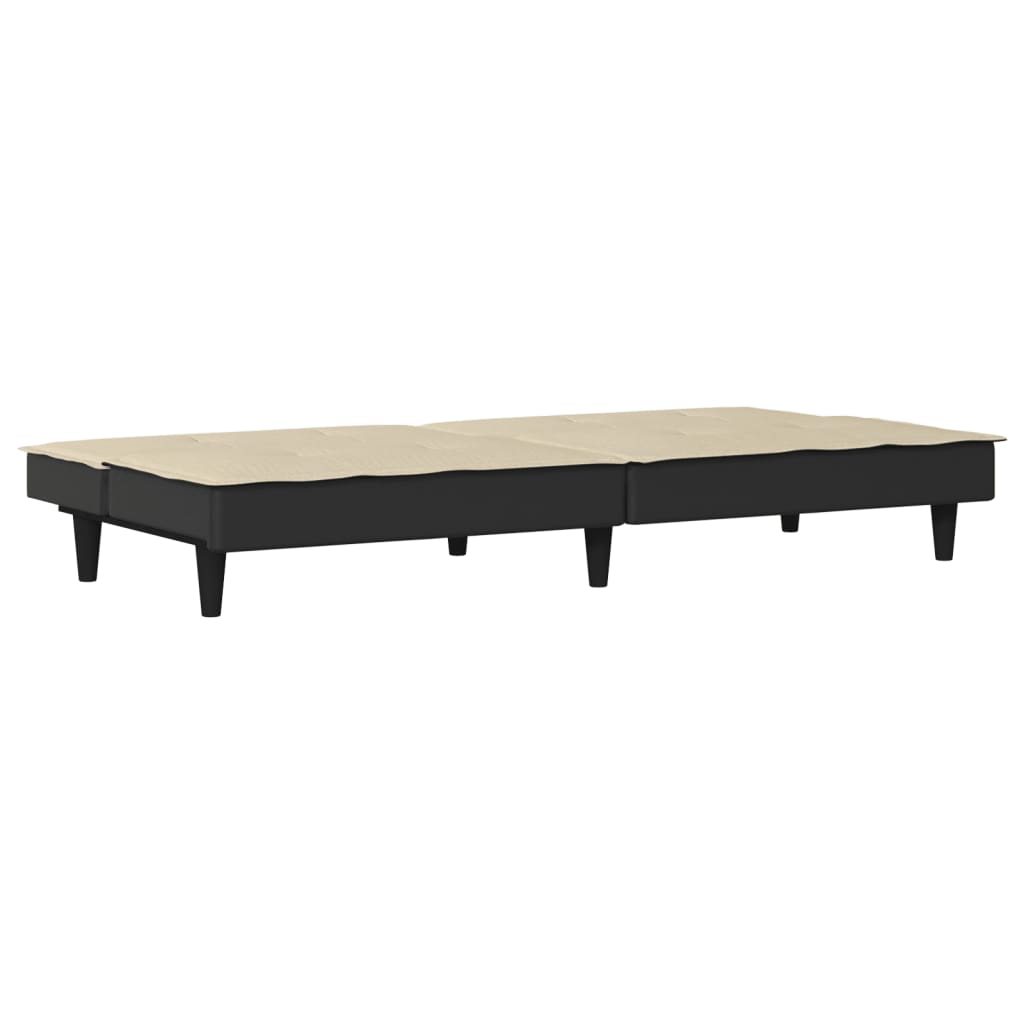Divano Letto Crema in Tessuto 351916