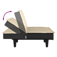 Divano Letto Crema in Tessuto 351916