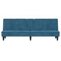 Divano Letto con Portabicchieri-Sofa Letto-Daybed in Velluto Blu