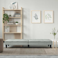 Divano Letto con Portabicchieri-Sofa Letto-Daybed in Velluto Grigio Chiaro