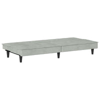 Divano Letto con Portabicchieri-Sofa Letto-Daybed in Velluto Grigio Chiaro
