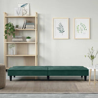 Divano Letto con Portabicchieri in Velluto Verde Scurocod mxl 71578