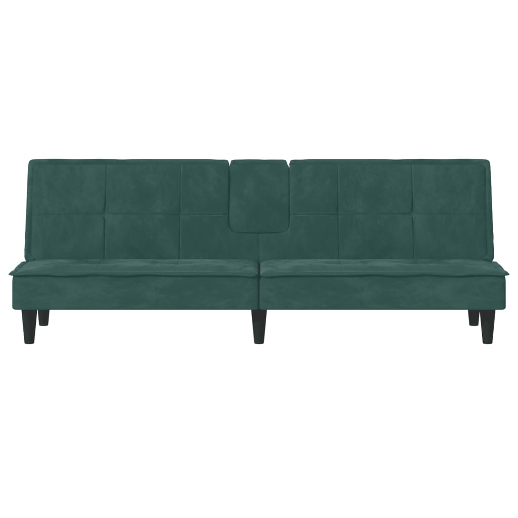 Divano letto con portabicchieri velluto verde scuro 02_0019264