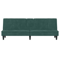Divano letto con portabicchieri velluto verde scuro 02_0019264
