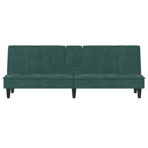 Divano letto con portabicchieri velluto verde scuro 02_0019264