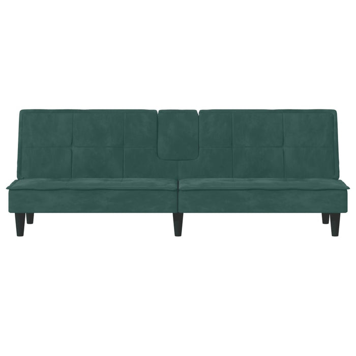 Divano letto con portabicchieri velluto verde scuro 02_0019264