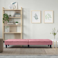 Divano Letto con Portabicchieri in Velluto Rosa 351923