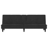 Divano letto con portabicchieri 200 x 89 x 70 cm velluto nero 02_0019846